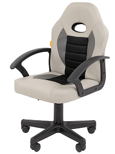 Детское компьютерное кресло CHAIRMAN KIDS 111, экокожа, серый